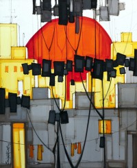 Salman Farooqi, 24 x 30 Inch, Acrylic on Canvas, Cityscape Painting, AC-SF-201